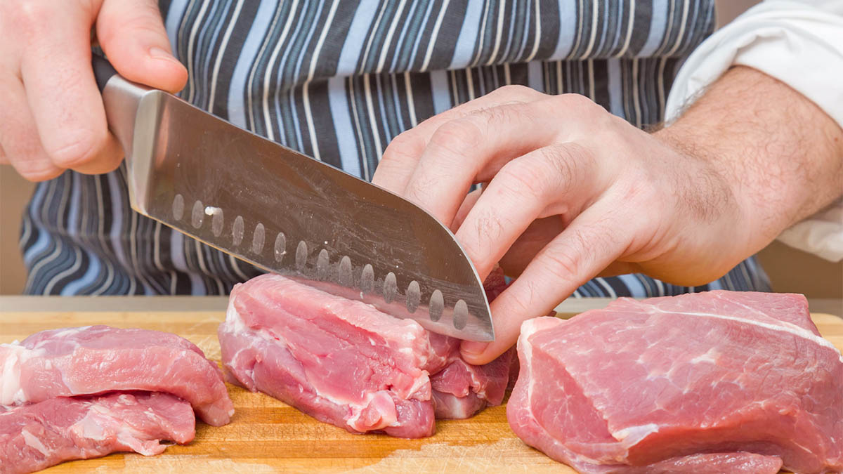 Можно мыть мясо. Нож для мяса.